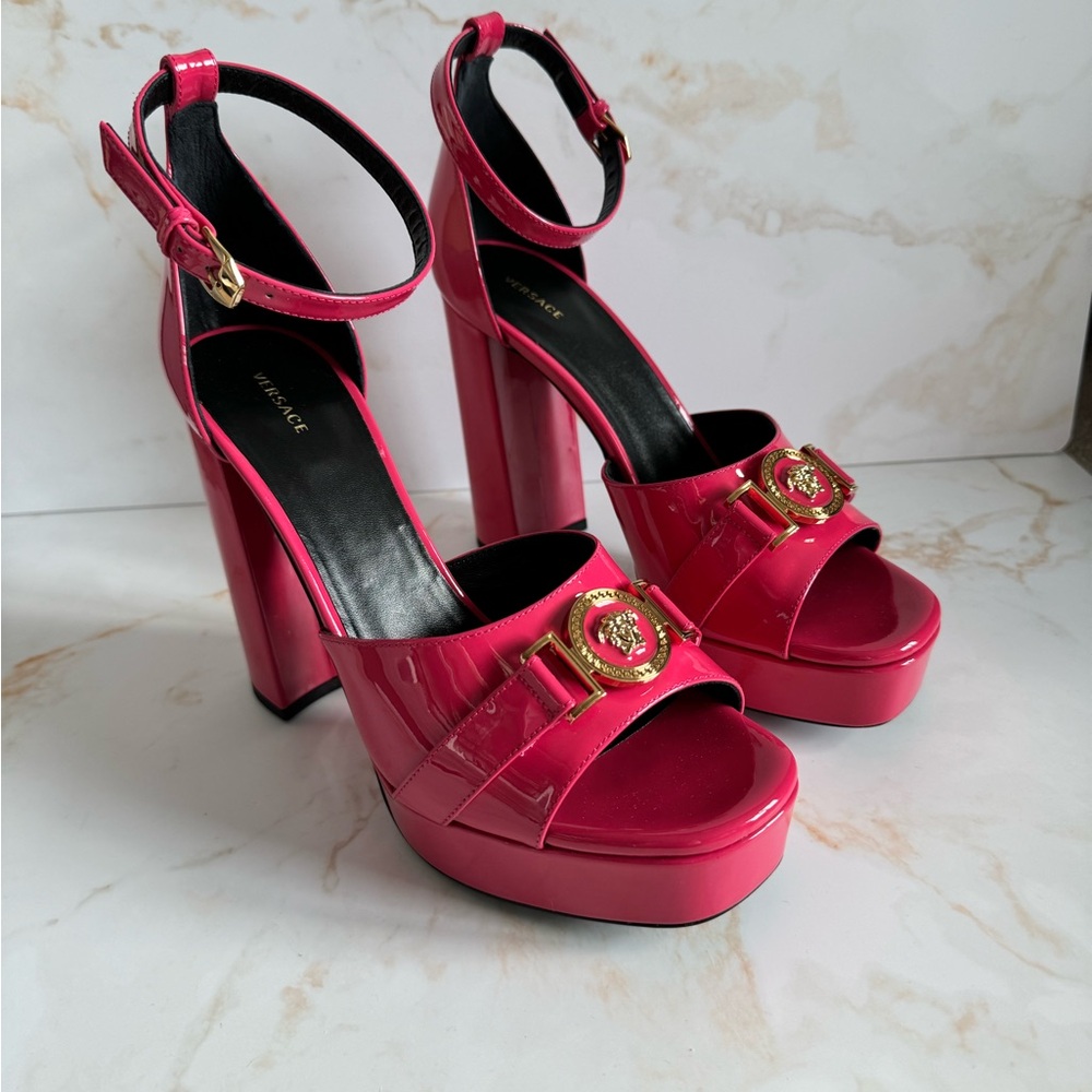Versace Medusa Platform Heel Sandals